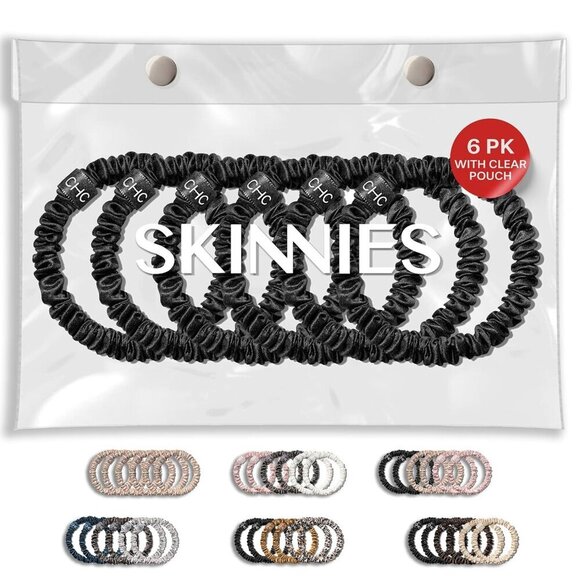 Silk Scrunchies 6 Pack Mulberry No-Slip Gentle Hold for All Hair Types